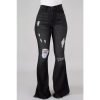 1-16-1 Plus Size High-Waist High Stretchy Ripped Boot Cut Jeans