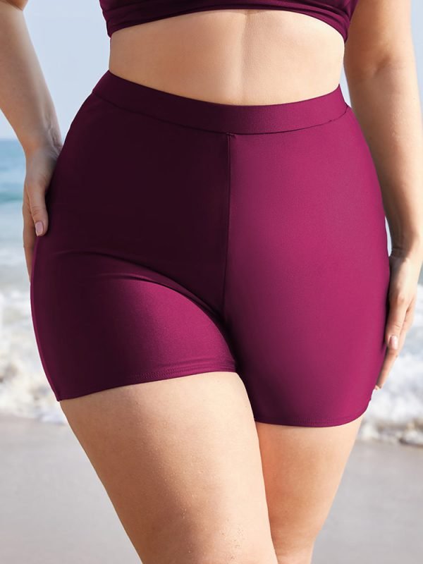 Plain Elastic Waist Swim Shorts