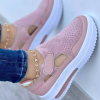 Women's Breathable Hollow Fabric Mesh Velcro Portable Walking Shoes