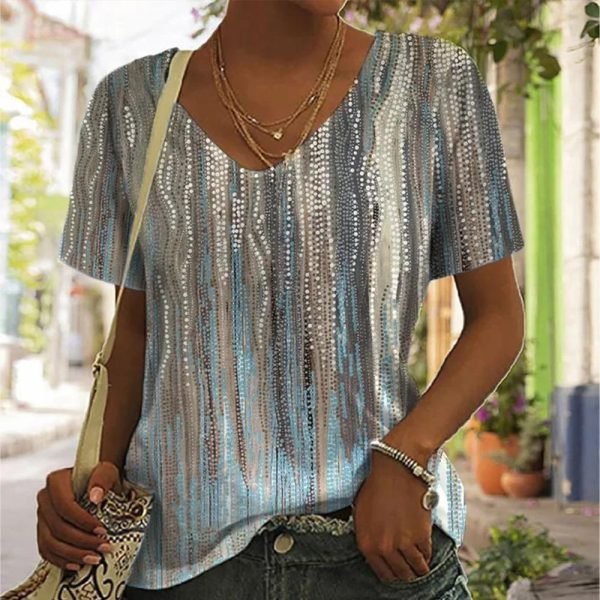 Retro Short Sleeve Print Top