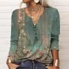 Stylish Long Sleeve Print Top