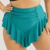 Ruffle Trim Ruched Front Swim Bottom