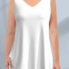 Women'sPlus Size Casual Black V Neck Tunic Tank Top