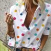 Classy Polka Dot Collared Shirt