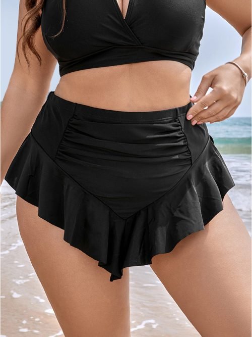 668606394-mg-3bbf7596-5680-4d56-8eb8-c1f47d27abcd-1 Ruffle Trim Ruched Front Swim Bottom