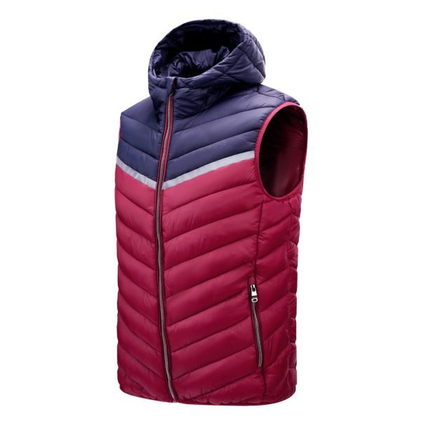 O1CN01pkQaZl1aQtdTYgMJQ_2212029483325-0-cib.jpg Color-blocked padded vest with a hat, short style, and added cotton.
