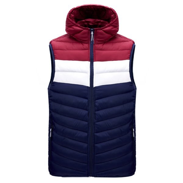 O1CN01syYE5V1aQtdSvl4gZ_2212029483325-0-cib.jpg Color-blocked padded vest with a hat, short style, and added cotton.