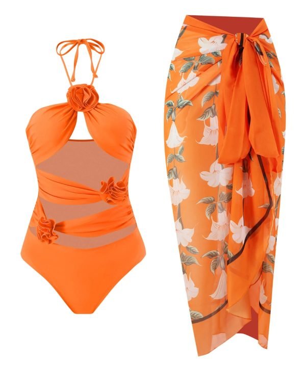 Orange-01_fa0470dd-6ee1-461a-bba1-cc6b8b50e14b.jpg Women Printed Summer Two-Piece Swimwear Suit Beachwear/1-1-1-1