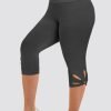 Plus Size Casual Black Cut Out Pleated Cropped Legging
