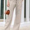 Women's Wide Leg Pants Trousers Black Army Green Beige Fashion Casual Daily Side Pockets Wide Leg Full Length Comfort Plain S M L XL 2XL