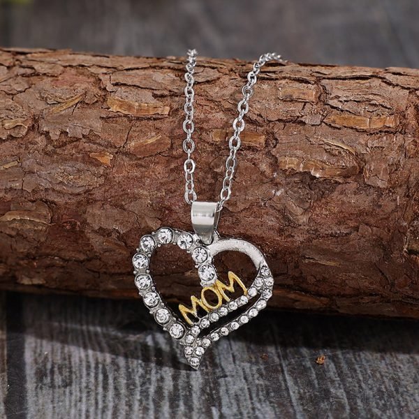 Mother Day Necklace Love Shape Letter Retro Style Jewelry Gift for Mom