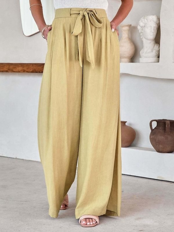 nlogbx1683192337729-1 Women's Wide Leg Pants Trousers Black White Blue Fashion Casual Daily Side Pockets Wide Leg Full Length Comfort Plain S M L XL 2XL