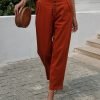 Women's Pants Trousers Yellow Red Green Fashion Casual Daily Side Pockets Ankle-Length Comfort Plain One-Size