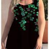 Women's Plus Size Tops Tank Top Floral Print Sleeveless Strap Streetwear Preppy Daily Going out Polyester Spring Summer Green Blue